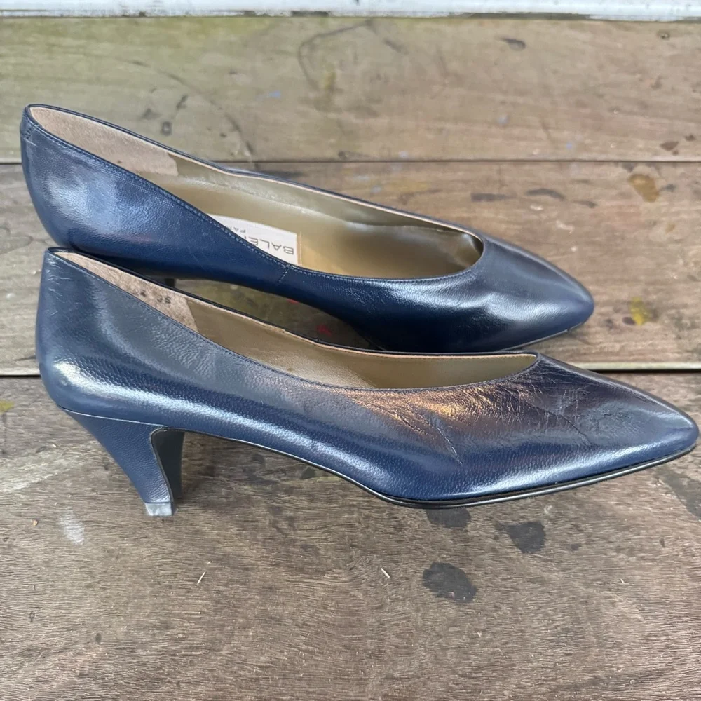 Balenciaga Women's Metallic Blue Heels - Picture 4 of 9